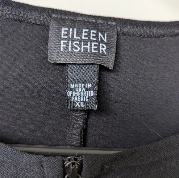 Vintage Eileen Fisher Black Zip-Up Jacket Size XL - Picture 4 of 8